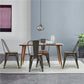 Costway 18" Dark Green Height Set of 4 Stackable Style Metal Wood Dining Chair