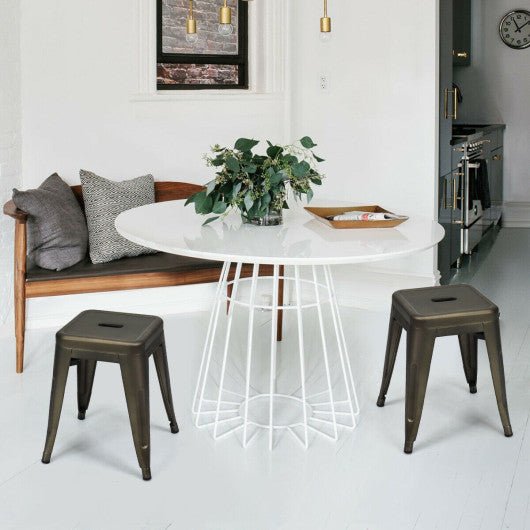 Costway 18" Gun Height Backless Set of 4 Industrial Metal Stools