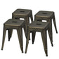 Costway 18" Gun Height Backless Set of 4 Industrial Metal Stools