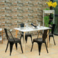 Costway 18" Height Set of 4 Black Stackable Style Metal Wood Dining Chair