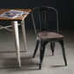 Costway 18" Height Set of 4 Black Stackable Style Metal Wood Dining Chair