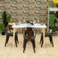 Costway 18" Height Set of 4 Coffee Stackable Style Metal Wood Dining Chair