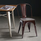 Costway 18" Height Set of 4 Coffee Stackable Style Metal Wood Dining Chair