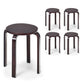 Costway 18" Set of 4 Deep Brown Stackable Bentwood Dining Chairs with Round Top
