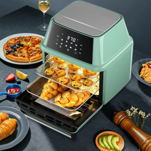 Costway 19 QT Green Multi-functional Air Fryer Oven 1800W Dehydrator Rotisserie