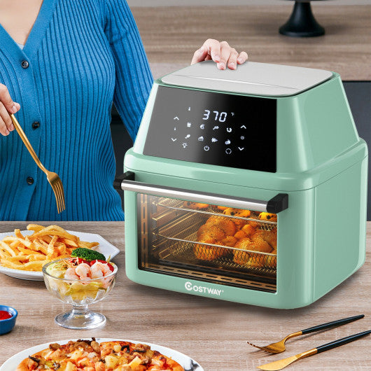 Costway 19 QT Green Multi-functional Air Fryer Oven 1800W Dehydrator Rotisserie