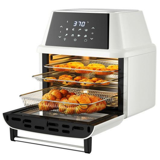 Costway 19 QT White Multi-functional Air Fryer Oven 1800W Dehydrator Rotisserie