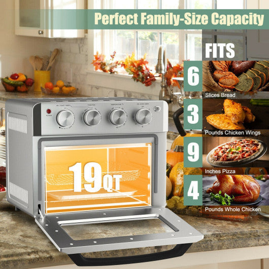 Costway 19 Qt Dehydrate Convection Air Fryer Toaster Oven with 5 Accessories