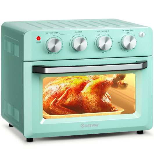 Costway 19 Qt Green Dehydrate Convection Air Fryer Toaster Oven with 5 Accessories