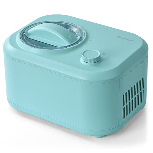 Costway 1.1 QT Green Ice Cream Maker Automatic Frozen Dessert Machine with Spoon