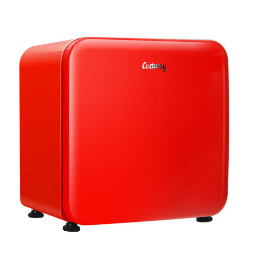 Costway 1.6 Cubic Feet Red Compact Refrigerator with Reversible Door
