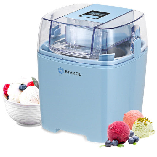 Costway 1.6 Quart Blue Automatic Ice Cream Maker Freezer Dessert Machine