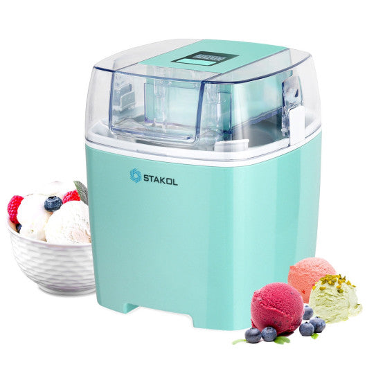 Costway 1.6 Quart Green Automatic Ice Cream Maker Freezer Dessert Machine