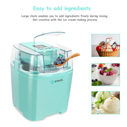 Costway 1.6 Quart Green Automatic Ice Cream Maker Freezer Dessert Machine