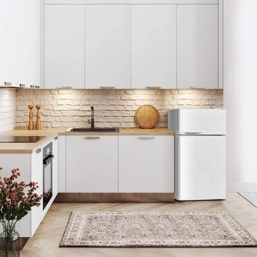 Costway 2 Doors White Cold-rolled Sheet Compact Refrigerator