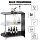 Costway 2-Holder Bar Table with Tempered Glass Shelf