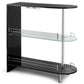 Costway 2-Holder Bar Table with Tempered Glass Shelf