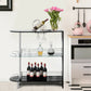 Costway 2-Holder Bar Table with Tempered Glass Shelf
