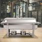 Costway 2 Packs Dish 9 Quart Stainless Rectangular Buffet Chafer