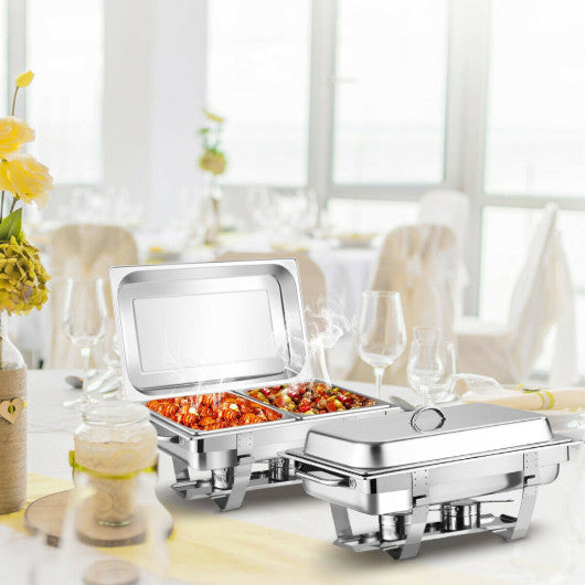 Costway 2 Packs Stainless Steel Full-Size Chafing Dish