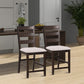 Costway 2 Piece Beige Counter Height Bar Stool Set with Padded Seat and Rubber Wood Legs