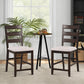 Costway 2 Piece Beige Counter Height Bar Stool Set with Padded Seat and Rubber Wood Legs
