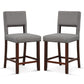 Costway 2 Piece Gray Bar Chair Set with Hollowed Back and Rubber Wood Legs