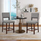 Costway 2 Piece Gray Bar Chair Set with Hollowed Back and Rubber Wood Legs