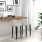 Costway 2 Pieces Beige Fabric Bar Stool Pub Chair with Solid Wooden Legs