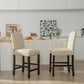 Costway 2 Pieces Beige Fabric Nail Head Counter Height Dining Side Chairs Set