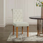 Costway 2 Pieces Beige Tufted Dining Chair Set with Adjustable Anti-Slip Foot Pads