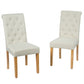 Costway 2 Pieces Beige Tufted Dining Chair Set with Adjustable Anti-Slip Foot Pads