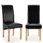 Costway 2 Pieces Black Dining Chairs Set with Rubber Wood Legs