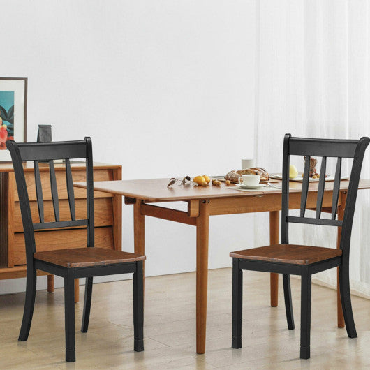 Costway 2 Pieces Black Solid Whitesburg Spindle Back Wood Dining Chairs