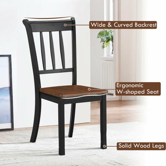 Costway 2 Pieces Black Solid Whitesburg Spindle Back Wood Dining Chairs