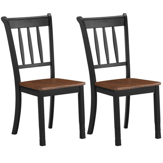Costway 2 Pieces Black Solid Whitesburg Spindle Back Wood Dining Chairs