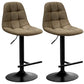 Costway 2 Pieces Brown Adjustable Bar Stools Swivel Counter Height Linen Chairs