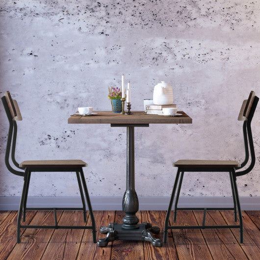Costway 2 Pieces Brown Modern Dining Room Side Chairs with Metal Frame