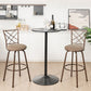 Costway 2 Pieces Brown Swivel Pluch Fabrice Cushioned Bar Stool Set