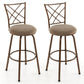 Costway 2 Pieces Brown Swivel Pluch Fabrice Cushioned Bar Stool Set