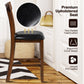 Costway 2 Pieces Counter Height Chair Set with Leather Seat and Rubber Wood Legs