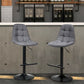 Costway 2 Pieces Gray Adjustable Bar Stools Swivel Counter Height Linen Chairs