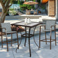 Costway 2 Pieces Gray Counter Height Stool Chair Steel Frame Dining Bar Chair