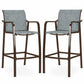 Costway 2 Pieces Gray Counter Height Stool Chair Steel Frame Dining Bar Chair