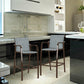 Costway 2 Pieces Gray Counter Height Stool Chair Steel Frame Dining Bar Chair