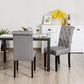 Costway 2 Pieces Gray Tufted Dining Chair Set with Adjustable Anti-Slip Foot Pads