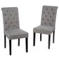 Costway 2 Pieces Gray Tufted Dining Chair Set with Adjustable Anti-Slip Foot Pads