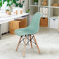 Costway 2 Pieces Green Modern Plastic Hollow Chair Set with Wood Leg