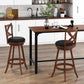 Costway 2 Pieces Large Classic Counter Height Swivel Bar Stool Set with X-shaped Open Back