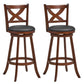 Costway 2 Pieces Large Classic Counter Height Swivel Bar Stool Set with X-shaped Open Back